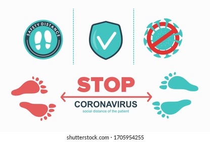 Social distancing infographic: Green shield of protection, meter, Stop Coronavirus COVID-19 protection, medical health. On white background. Keeping a distance from people in public areas. Use for