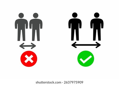 Social Distancing Infographic Icon. Vector Image isolated on white