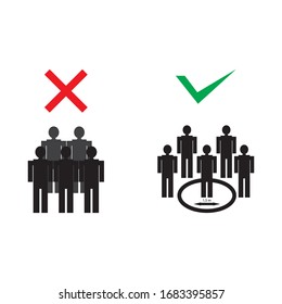 Social Distancing Infographic. Vector Image