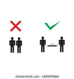Social Distancing Infographic. Vector Image