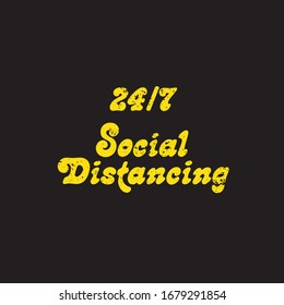 Social distancing, isolated graphic, t-shirt design, t shirt design, vector art.