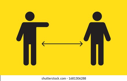 Social distancing. Keep the 1-2 meter distance. Coronovirus epidemic protective. Vector illustration