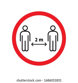 Social distancing. Keep the 1-2 meter distance. Coronovirus epidemic protective. Vector illustration