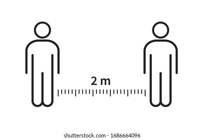 Social distancing. Keep the 1-2 meter distance. Coronovirus epidemic protective. Vector illustration