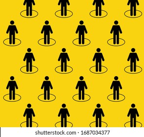 Social distancing. Keep the 1-2 meter distance. Coronovirus epidemic protective. Vector illustration