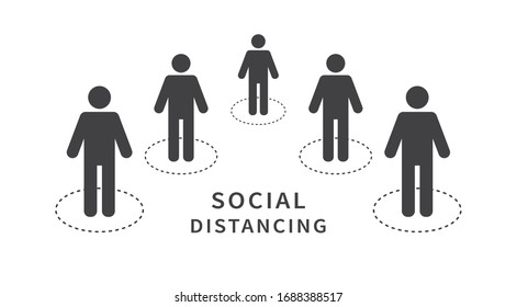 Social distancing. Keep the 1-2 meter distance. Coronovirus epidemic protective. Vector illustration