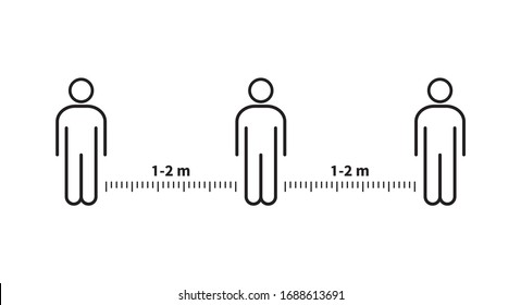 Social distancing. Keep the 1-2 meter distance. Coronovirus epidemic protective. Vector illustration