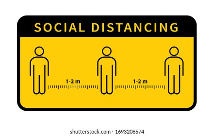 Social distancing. Keep the 1-2 meter distance. Coronovirus epidemic protective. Vector illustration