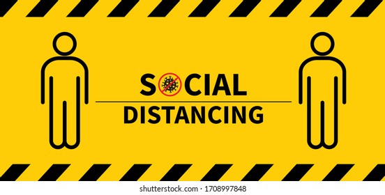 Social distancing. Keep the 1-2 meter distance. Coronovirus epidemic protective. Vector illustration