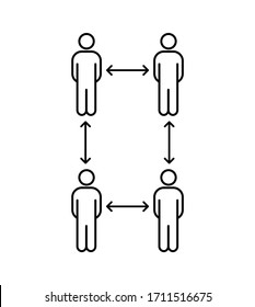 Social distancing. Keep the 1-2 meter distance. Coronovirus epidemic protective. Vector illustration