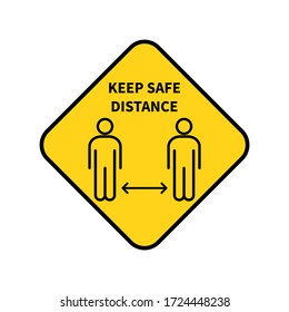Social distancing. Keep the 1-2 meter distance. Coronovirus epidemic protective. Vector illustration