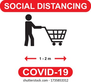 El distanciamiento social. Mantenga la distancia de 1 a 2 metros. Evita las multitudes. Durante la epidemia de coronavirus. Ilustración del vector
