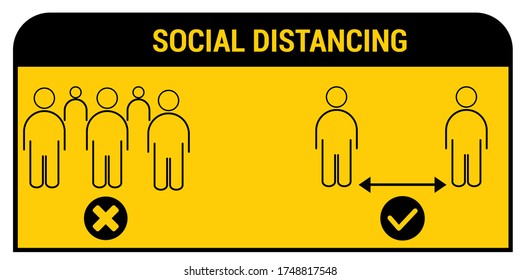 Social distancing. Keep the 1-2 meter distance. Coronovirus epidemic protective. Vector illustration