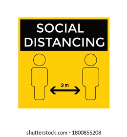 El distanciamiento social. Mantenga la distancia de 1 a 2 metros. Protección contra la epidemia de coronovirus. Ilustración del vector