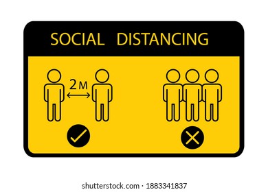 El distanciamiento social. Mantenga la distancia de 1 a 2 metros. covid-19 protector contra epidemias. Ilustración del vector