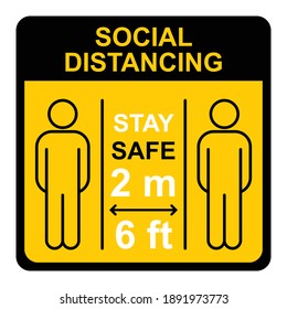 Social distancing. Keep the 1-2 meter distance. Coronovirus epidemic protective. Vector illustration