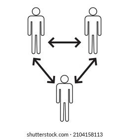 El distanciamiento social. Mantenga la distancia de 1 a 2 metros. Protección contra la epidemia de coronovirus. Símbolo de ilustración de vector