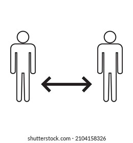 Social distancing. Keep the 1-2 meter distance. Coronovirus epidemic protective. Vector illustration symbol