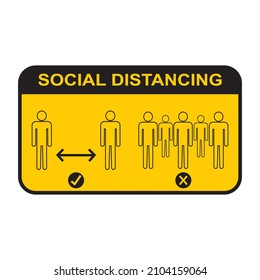 Social distancing. Keep the 1-2 meter distance. Coronovirus epidemic protective. Vector illustration symbol