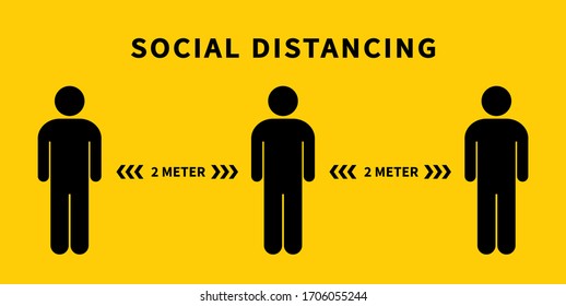 Social distancing. Keep the 2 meter distance. Coronovirus epidemic protective. Vector illustration