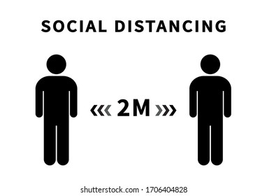 Social distancing. Keep the 2 meter distance. Coronovirus epidemic protective. Vector illustration