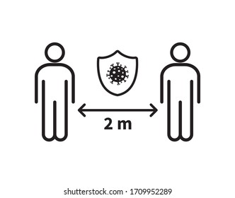 Social distancing. Keep the 2 meter distance. Coronovirus epidemic protective. Vector illustration