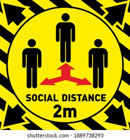 Social distancing. Keep the 2 meter distance. Coronovirus epidemic protective. Vector illustration