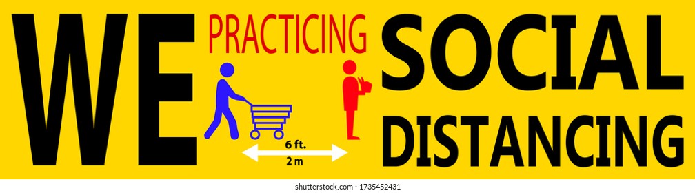 Social distancing, keep distance between customer queue to protect from COVID-19 coronavirus outbreak spreading concept. Infographic design distance away in the supermarket, shopping center, shop