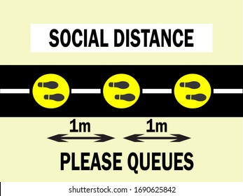 Social distancing, keep distance in public society people to protect from COVID-19 coronavirus outbreak spreading concept.please queues and monitor your distance within 1 meter

