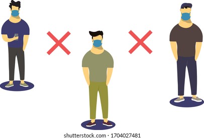 Social distancing, keep distance in public society people to protect from COVID-19 coronavirus outbreak spreading concept, businessman and woman keep distance away in the meeting with virus pathogens