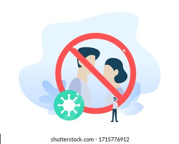 Social distancing, keep distance in public society people to protect from COVID-19 coronavirus outbreak spreading concept for web landing page template, banner, and presentation