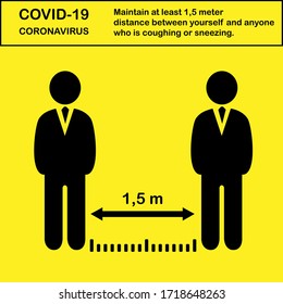 Social distancing, keep distance in public society people to protect from COVID-19 coronavirus outbreak spreading concept, Infographic design distance away in the meeting with virus pathogens