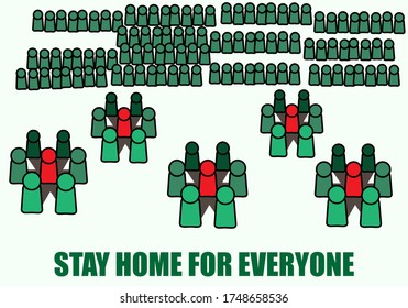 Social distancing, keep distance in public society people to protect Covid-19 coronavirus outbreak spreading concept. Businessman Community keep safe distance away to prevent and stop spread Covid19.
