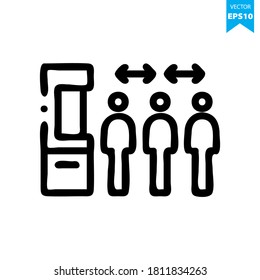 El distanciamiento social, mantener la distancia en la sociedad pública para protegerse del COVID-19. Concepto de icono de distanciamiento social. Ilustración vectorial Eps10.