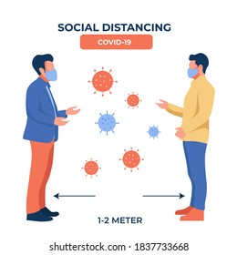 Social distancing. keep distance in public society to protect from COVID-19 outbreak.