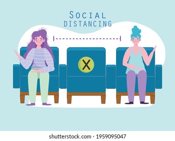 social distancing, keep distance in public society