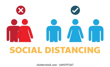 Social distancing Keep distance sign Coronovirus Vector illustration