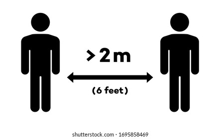 Social distancing. Keep distance sign. Coronavirus outbreak. Social concept for epidemic coronavirus covid-19. Coronovirus epidemic protective equipment. Preventive measures. Vector 10 eps