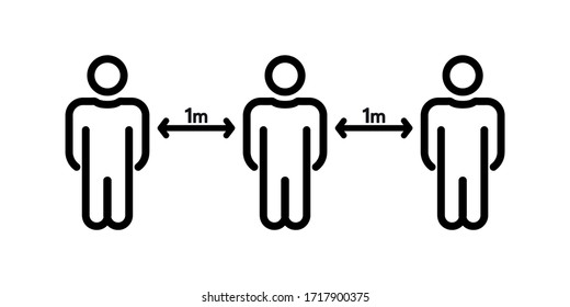 Social Distancing. Keep safe distance sign. Keep the 1 meter distance. Steps to protect yourself during Coronavirus spreading to decrease virus transmission. Coronavirus, COVID-19 Preventive measures