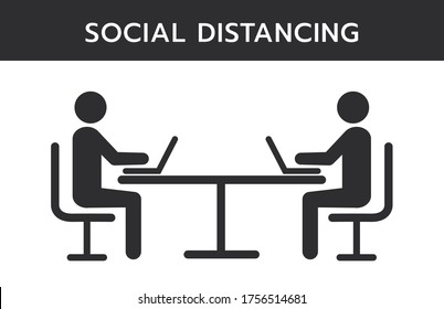 Social Distancing Keep a Safe Distance of 1 Meter Icon. Vector Image.