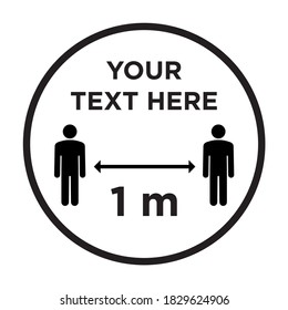 Social distancing keep a safe distance of at least 1 meter icon. Vector image.