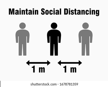 Infografía de distanciamiento social. Imagen vectorial.