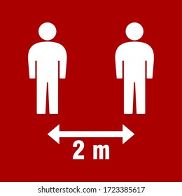 Social Distancing Keep Your Distance 2 Meters Icon. Vector Image.