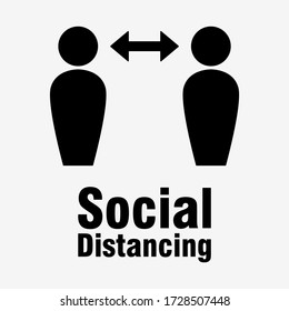 Soziale Distanz halten Sie Ihr Distanzsymbol. Vector Image.