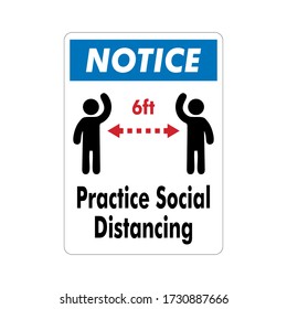 Social Distancing Keep Your Distance 6 Feet Icon. Vector Image Infographic