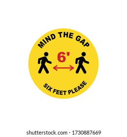 Social Distancing Keep Your Distance 6 Feet Icon. Vector Image Infographic