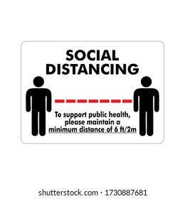 Social Distancing Keep Your Distance 6 Feet Icon. Vector Image Infographic