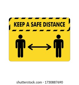 Social Distancing Keep Your Distance 6 Feet Icon. Vector Image Infographic