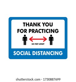 Social Distancing Keep Your Distance 6 Feet Icon. Vector Image Infographic