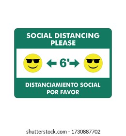 Social Distancing Keep Your Distance 6 Feet Icon. Vector Image Infographic